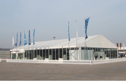White Glass Wall Exhibition Tent 12x30m