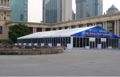20x50m glass wall trade show tent