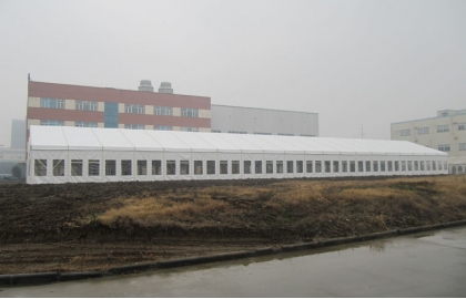 White 15x60m big warehouse tent with windows