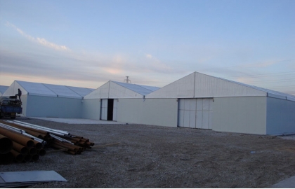 Permanent industrial tent warehouse