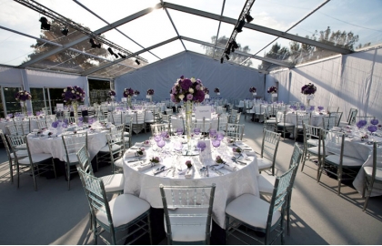 Outdoor clear wedding event tent