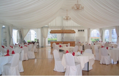 Wedding tent with beautiful decoration