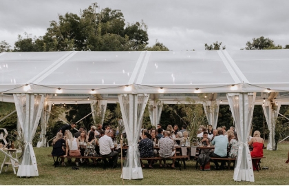 Transparent tent wedding event