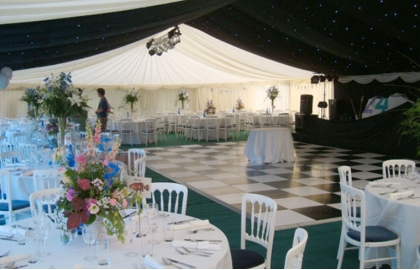 Popular wedding party tent with stage