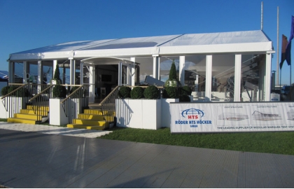 Secure events glass wall tent