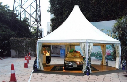 Pagoda tent for car show