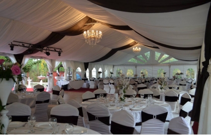 Fancy high peak wedding party tent for 300 people