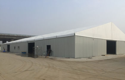 Steel wall warehouse tent