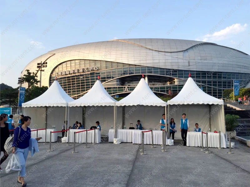 5X5m Pagoda Tent with Glass Wall for Party/Wedding/Fair Entrance & Exit Used