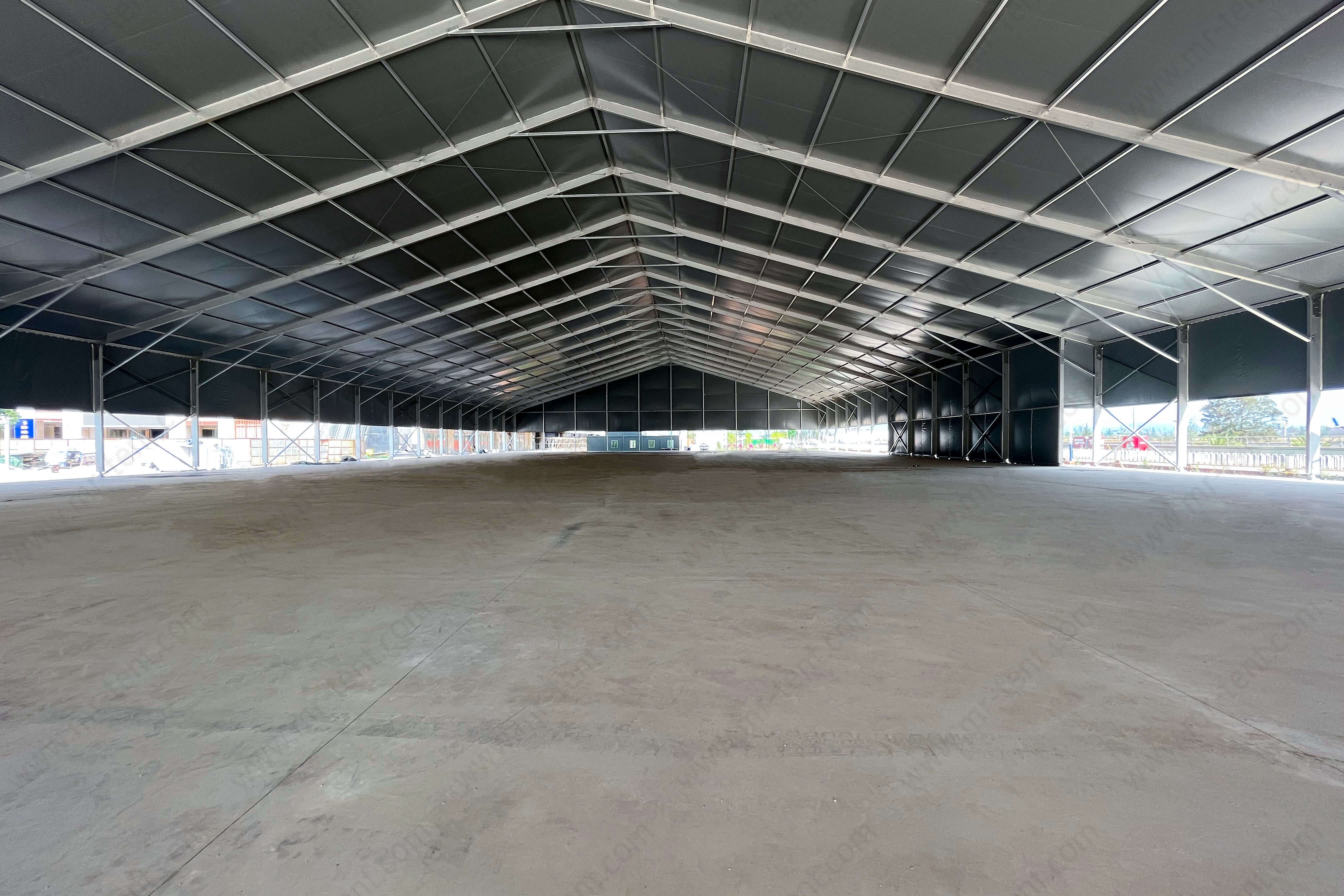 Outside Large Storage Tent Warehouse with Grey PVC