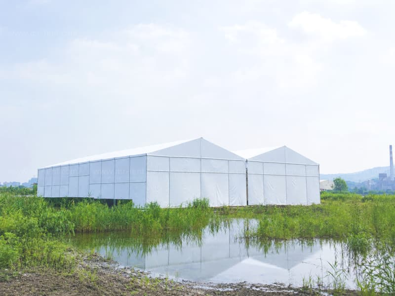 Outside Large Storage Tent Warehouse with White PVC