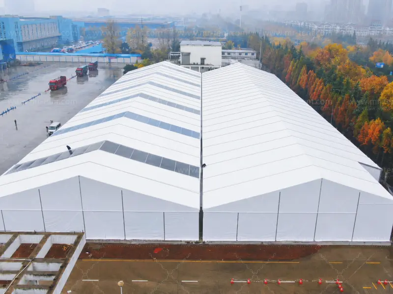 Two Sets of 32×123m Large Outdoor Permanent Storage Industrial Tent