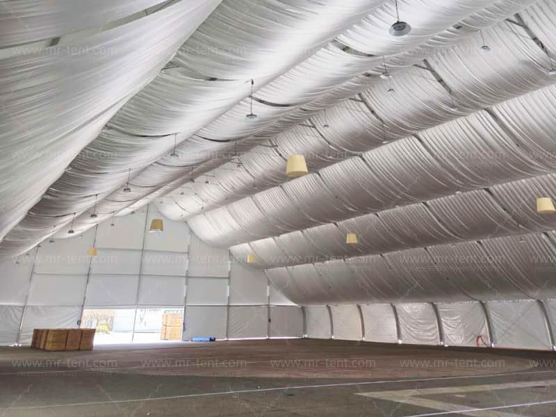 White and Transparent Fabric Curve Wedding Tent
